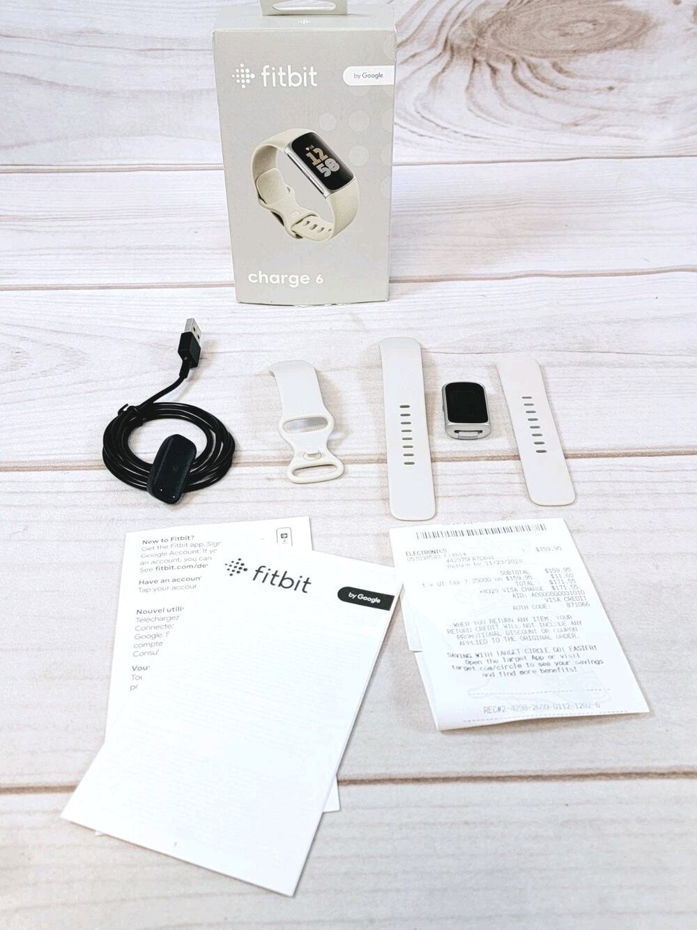 Fitbit Charge 6 Fitness Tracker- Porcelain/Silver